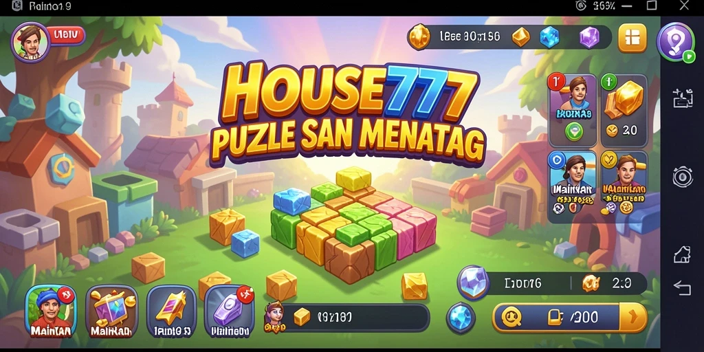 Tampilan gameplay HOUSE777 yang menarik dengan berbagai puzzle seru.