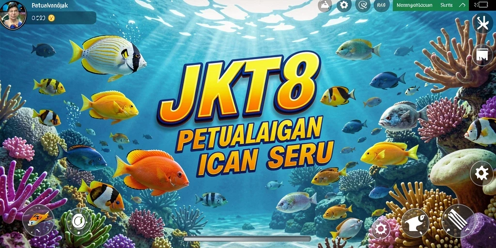 Tampilan gameplay seru dari JKT8 saat menembak ikan.
