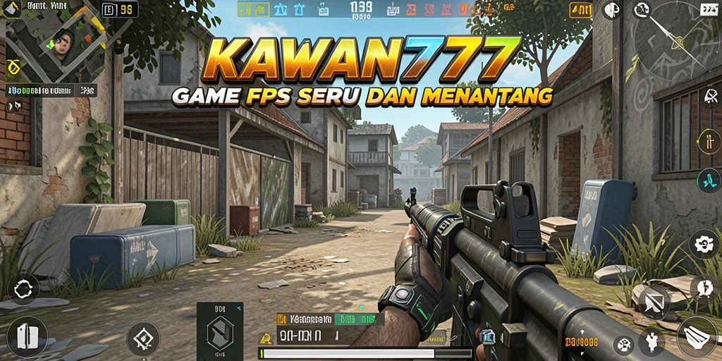 Screenshot gameplay KAWAN777 menampilkan aksi pertempuran FPS yang mendebarkan.