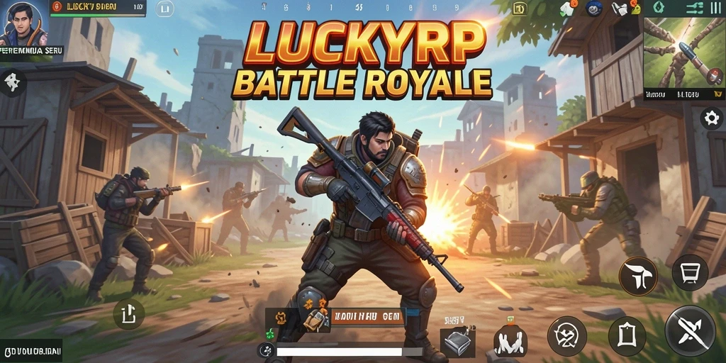 Gameplay seru LUCKYRP dalam pertempuran Battle Royale.