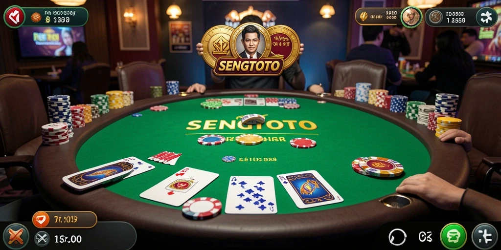 Screenshot gameplay SENGTOTO menampilkan aksi poker yang seru.