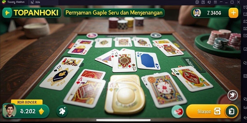 Tampilan gameplay Gaple yang menarik di TOPANHOKI.