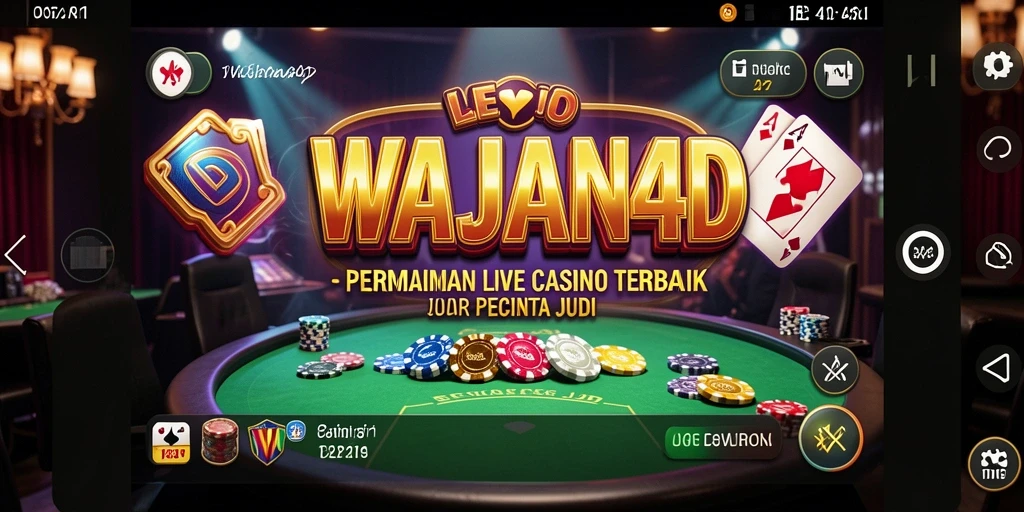 Screenshot gameplay WAJAN4D menampilkan dealer profesional dan suasana kasino yang nyata.